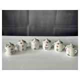 (6) porcelain pots de crï¿½me in the "Le Faune"