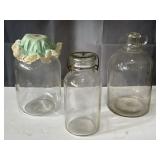 1-gallon glass jug w/ ring handle and clear glass