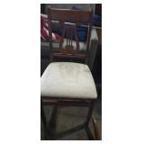 Harp back wooden folding chair