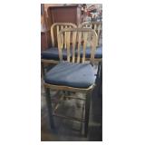 3 matching metal create and barrel high chairs