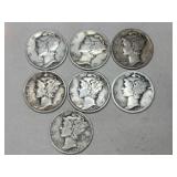 7 Mercury dimes mixed years