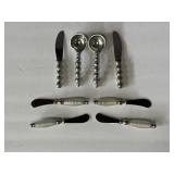 Cheese cocktail knives & beaded handle serving