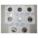 8  nickels mixed years