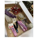 Hummingbird feeder, nail files, pens, and more