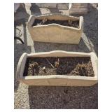 2 concrete planters 24 x 10 x 11"