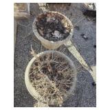 2 concrete planters 11 x 18"