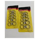 2 cards of 10 assorted hose clamps