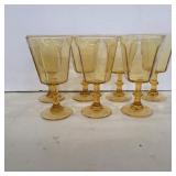 7 Lenox honey amber wine glasses