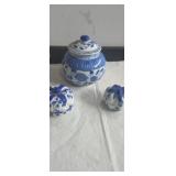 Blue and white porcelain trinket containers