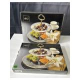 (2) Mikasa diamond fire gold 2-tier servers