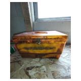 Sewing box with assorted threads, buttons,