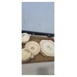 Georgian , Homer Laughlin pink floral dinning set