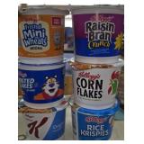 Very large case of 60 kellogs cereal cups variety