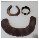 Japanese mink collar and 2 faux fur headbands