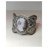 Silvertone large cuff bracelet unmarked