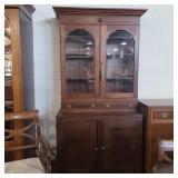 Mismatched 2 piece hutch with storage and glass