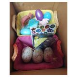 Lot of Easter items: baskets, eggs, bunnies,