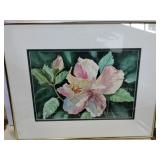 22x17 framed flower watercolor by Emel Doner