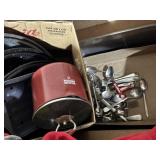 Mix of enamelware and flatware