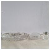 Crystal trinket, dish, and sauce jar