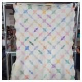 Hand made periwinkle baby quilt approx 53in x