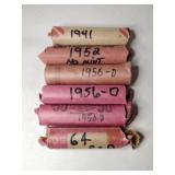 6 rolls wheat pennies mixed years
