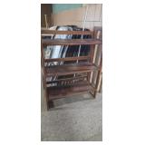 Open back folding wooden 3 shelf bookcase