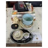 Puzzles, porcelain, diecast car, carved figures,