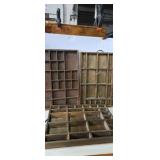 3- Small Wall hanging wooden display cubbies