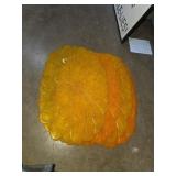 6 Matching yellow floral plate mats