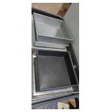 2 stainless 10x10in square cake pans , 2 aluminum