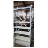 Heavy duty white wooden/metal frame 6 shelf