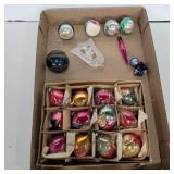 Vintage Christmas glass ornaments some shiny