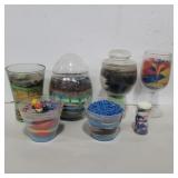 7 Sand art jars and glasses