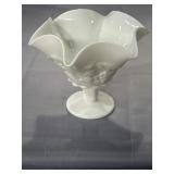 Westmoreland 'Paneled Grape' milk glass pedestal