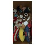 Stuffed animals and plush pillows