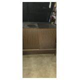 Mcm sliding door wooden record cabinet 24x15x20in