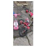 Two kids radio flyer, scooters.And hot wheels