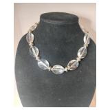 Crystal beaded statement necklace