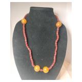 burgundy beads Amber bakelite round ball beaded