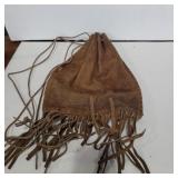 Hand made Leather pouch 11in