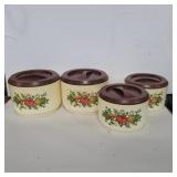 4 Sterlite plastic canisters