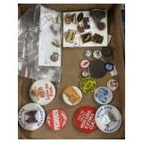 Pins and button pins political, advertising, &