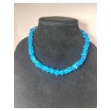 Blue shell choker necklace