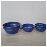 3 small crock bowls 2.4in tall x 5in diameter