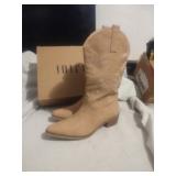 Idifu Tan Cowboy Boots Size 9.5Brand New In Box