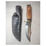 Handmade fixed blade Damascus Hunting knife w/