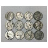 12 nickels 1930s-1960s