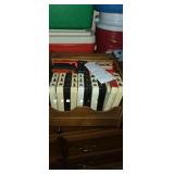 Wooden Roll top 8 track case with contents