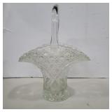 L. E. Smith Clear glass brides basket 12in